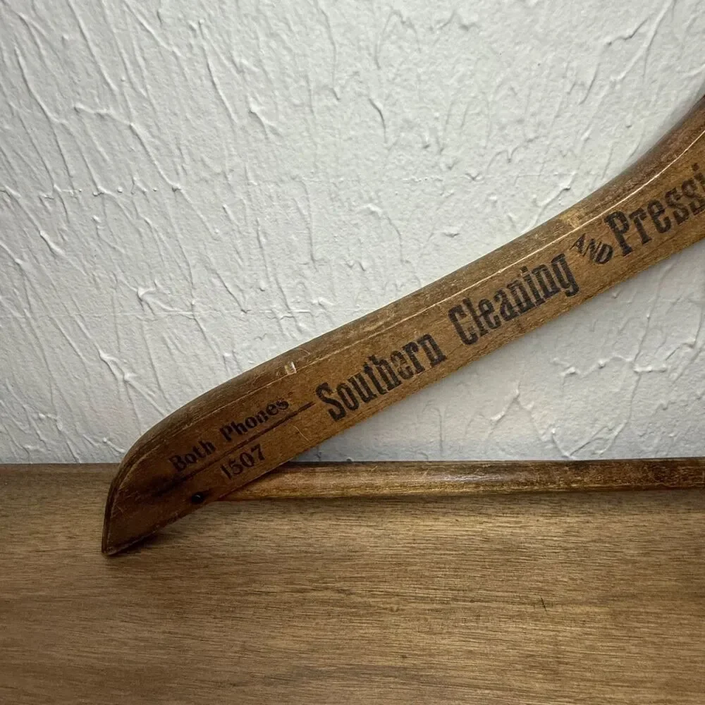 Southern Cleaning & Pressing Co Wooden Hanger Memphis Vintage Capital Hanger Co